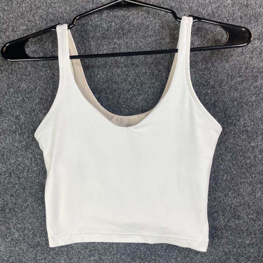 Lululemon Align Tank Top Women's White Size 4 Built-In Bra Yoga Crop Tank
